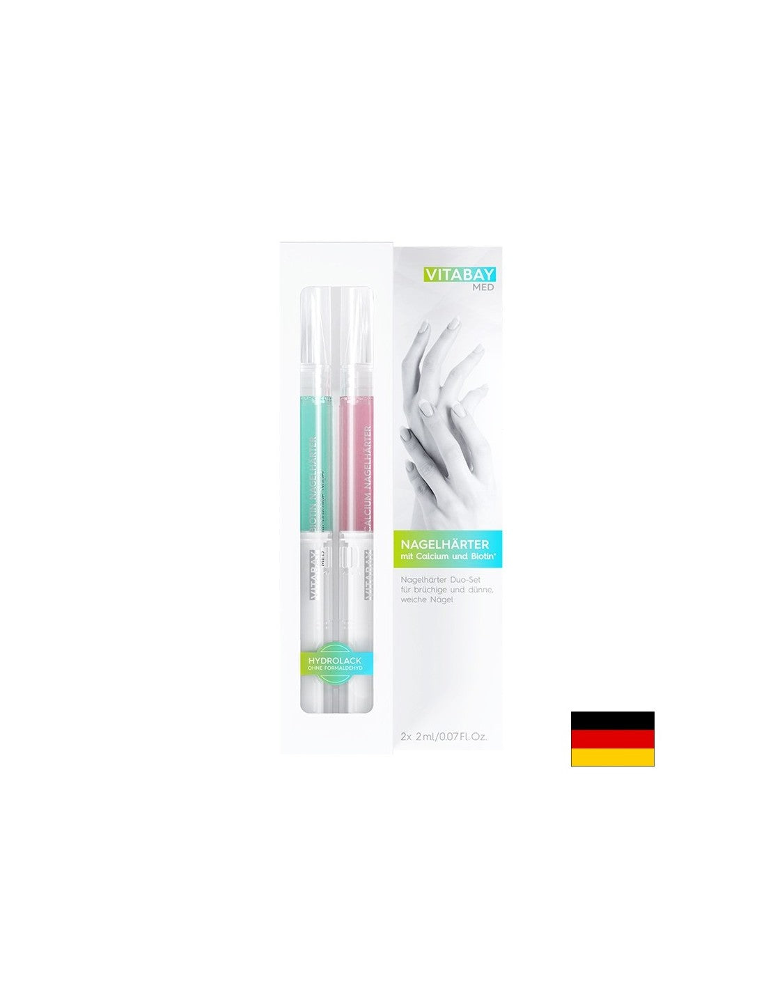MED Nagelhärter Duo-Set - Комплект дуо за укрепване на ноктите с калций и биотин, 2 x 2 ml <tc>Vitabay</tc>