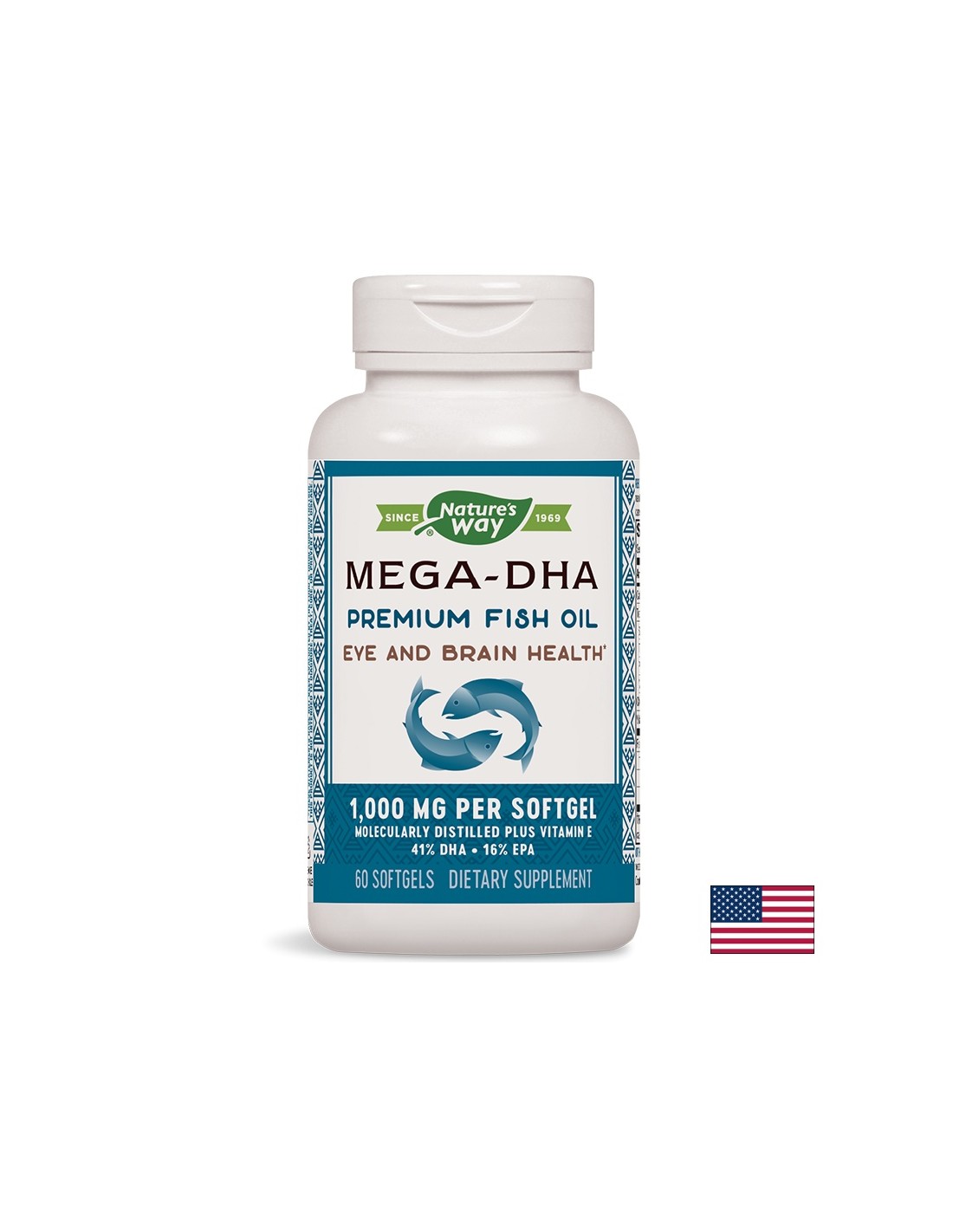 Мега -DHA рибено масло 1000 mg - 60 капсули
