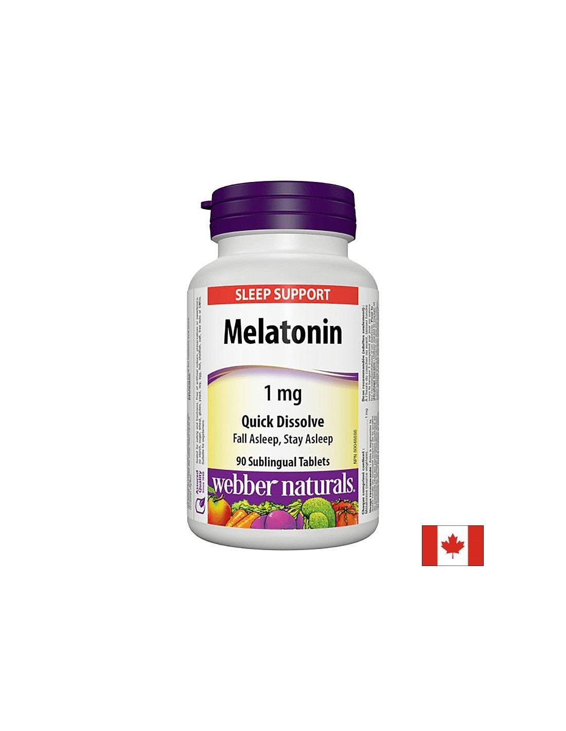 При безсъние - Мелатонин 1 мг, 90 сублингвални табл <tc>Webber Naturals</tc>