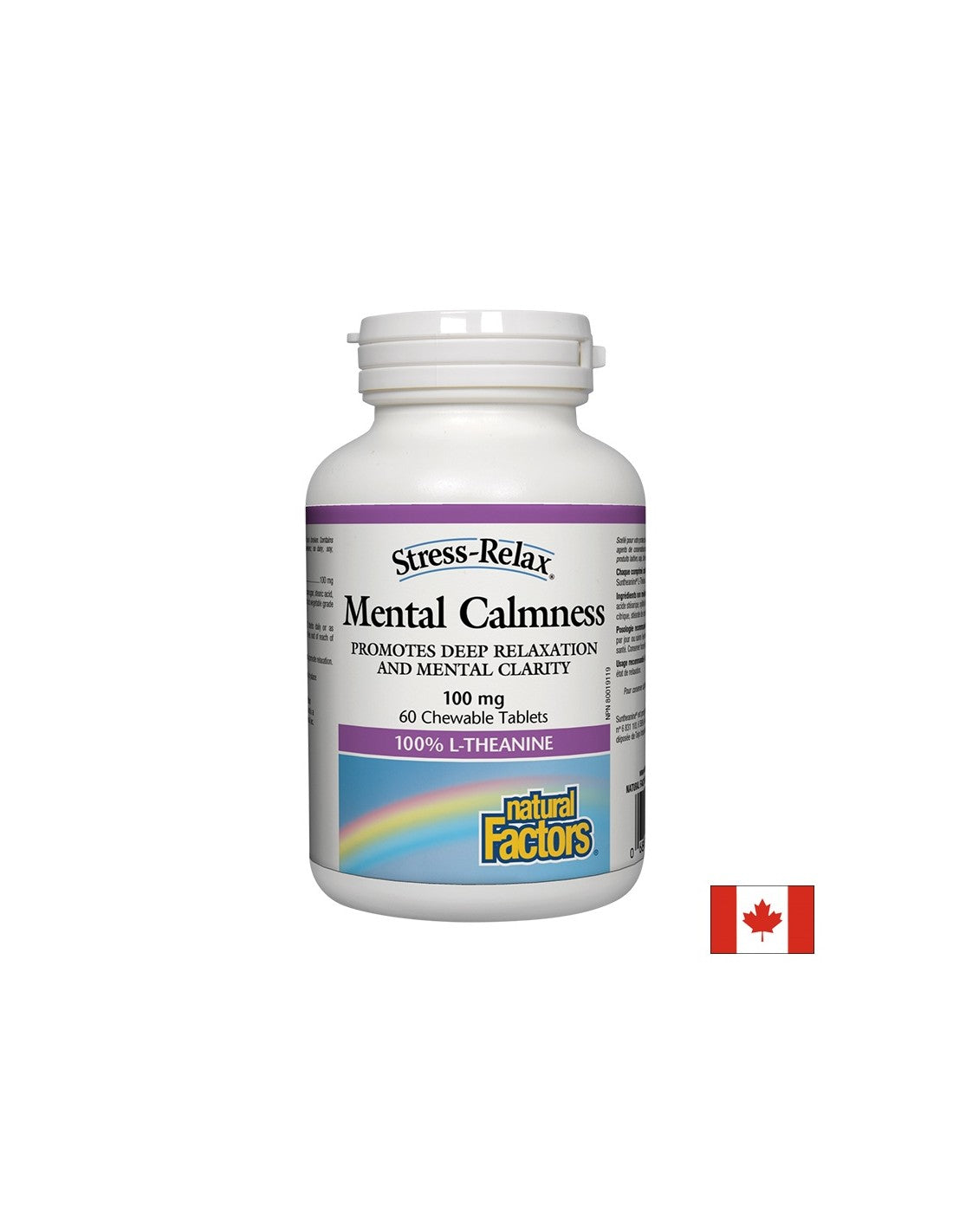 Психично спокойствие/ L-Theanine 100 mg x 60 дъвчащи таблетки <tc>Natural Factors</tc>