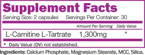 L -карнитин таррат 1300 mg - 60 капсули