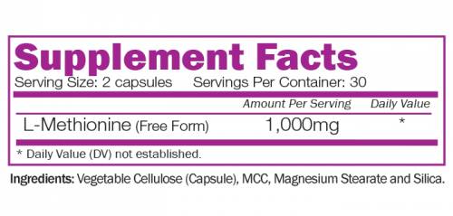 L-метионин 1000 mg 60 капсули