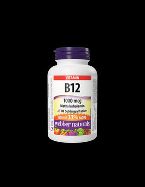 Nervous System and Energy - Vitamin B12 (methylcobalamin), 1000 µg x 80 sublingual tablets - Nutra Best Europe