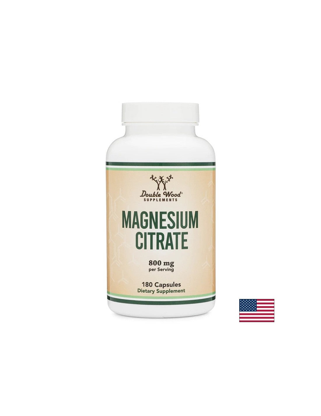 Нервна система и мускули - Magnesium Citrate Magnesium (цитрат), 180 капсули <tc>Double Wood</tc>