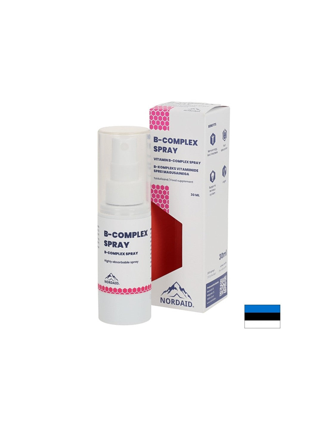Нервна система - Витамин B-Complex спрей за уста с вкус на мента, 30 ml / 200 впръсквания <tc>Nordaid</tc>