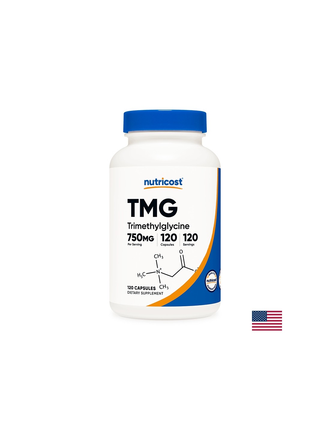 Нормализира нивата на хомоцистеин - TMG Betaine anhydride (trimethylglycine), 750 mg x 120 капсули <tc>Nutricost</tc>