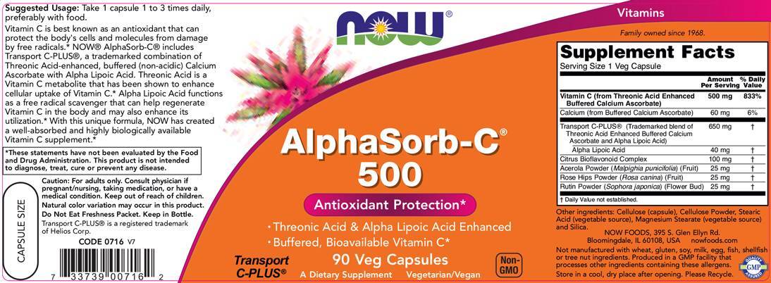 Alphasorb -C 500 mg - 180 капсули