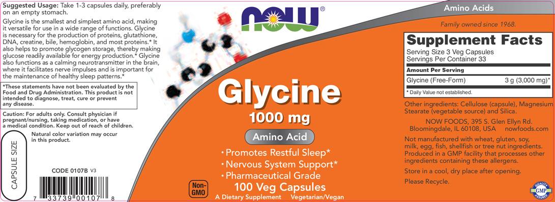 Глицин 1000 mg - 100 капсули