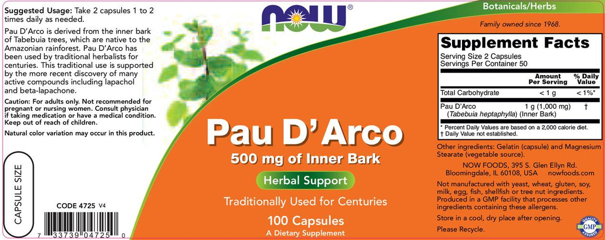 Pau d'Arco 500 mg - 100 капсули
