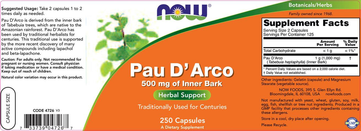 Pau d'Arco 500 mg - 100 капсули