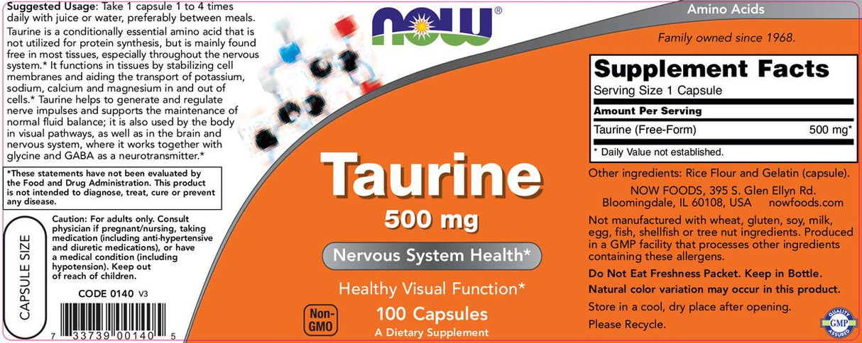Таурин 500 mg - 100 капсули