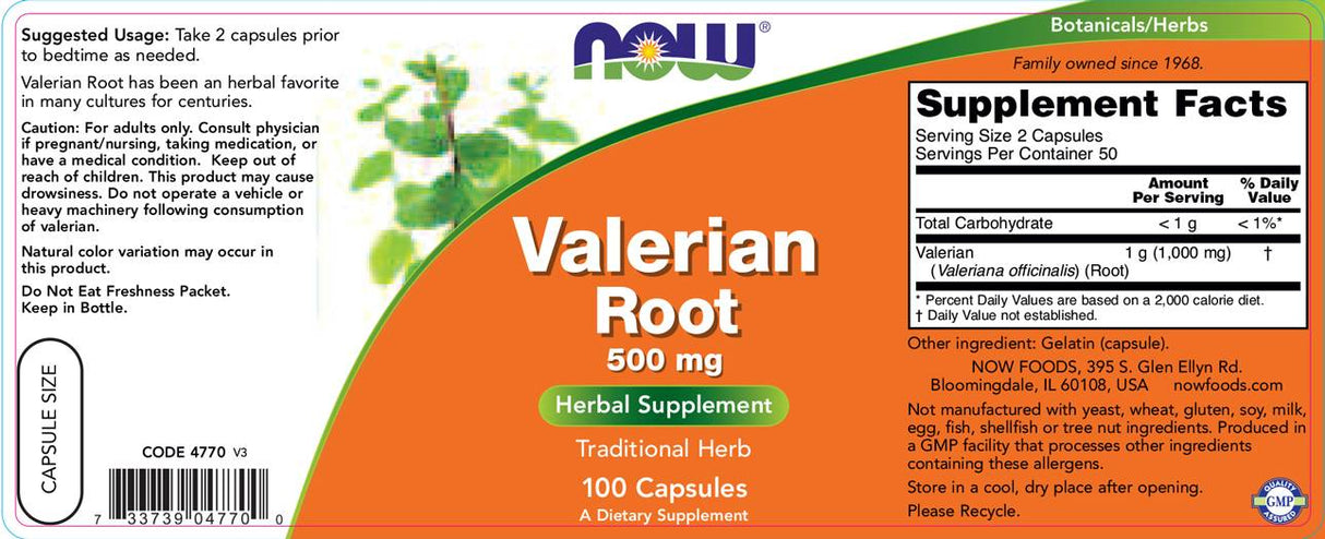 Валерийски корен 500 mg - 100 капсули