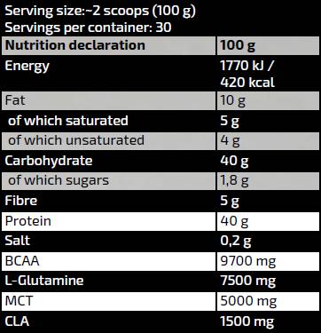 Златна линия/овесена храна/с протеин, BCAA, глутамин, MCT - 3000 грама