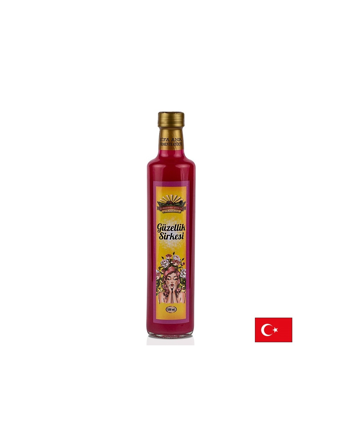 Естествен оцет "красота" - от Wild Rose, Hibiscus, лавандула, планинска ябълка, канела, 500 ml