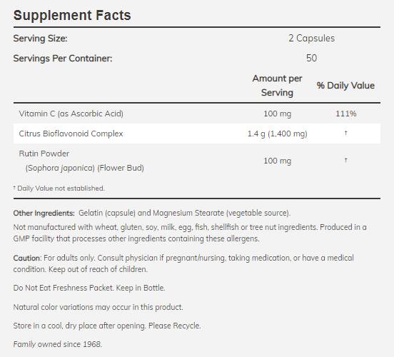 Цитрусови биофлавоноиди 700 mg - 100 капсули