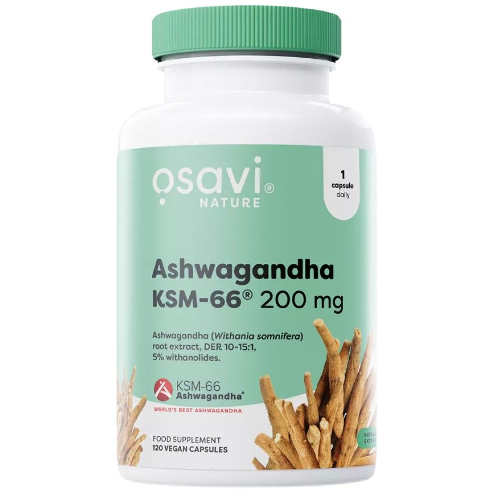 Ashwagandha KSM -66® 200 mg - 120 капсули