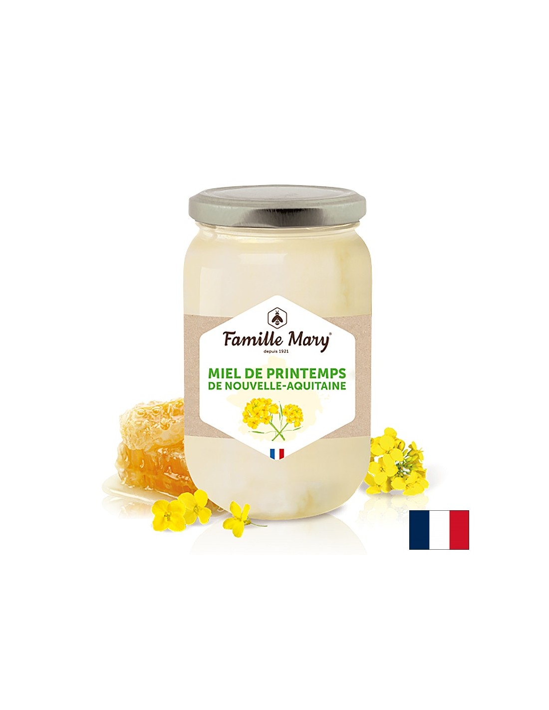 Пчелен мед от пролетни цветя от новия район Аквитания (Франция), 500 g