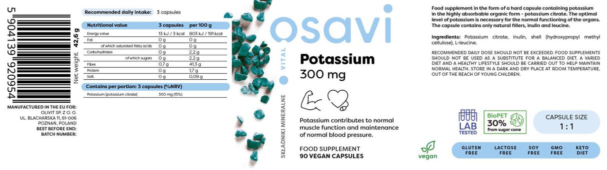 Калиев цитрат 300 mg - 90 капсули