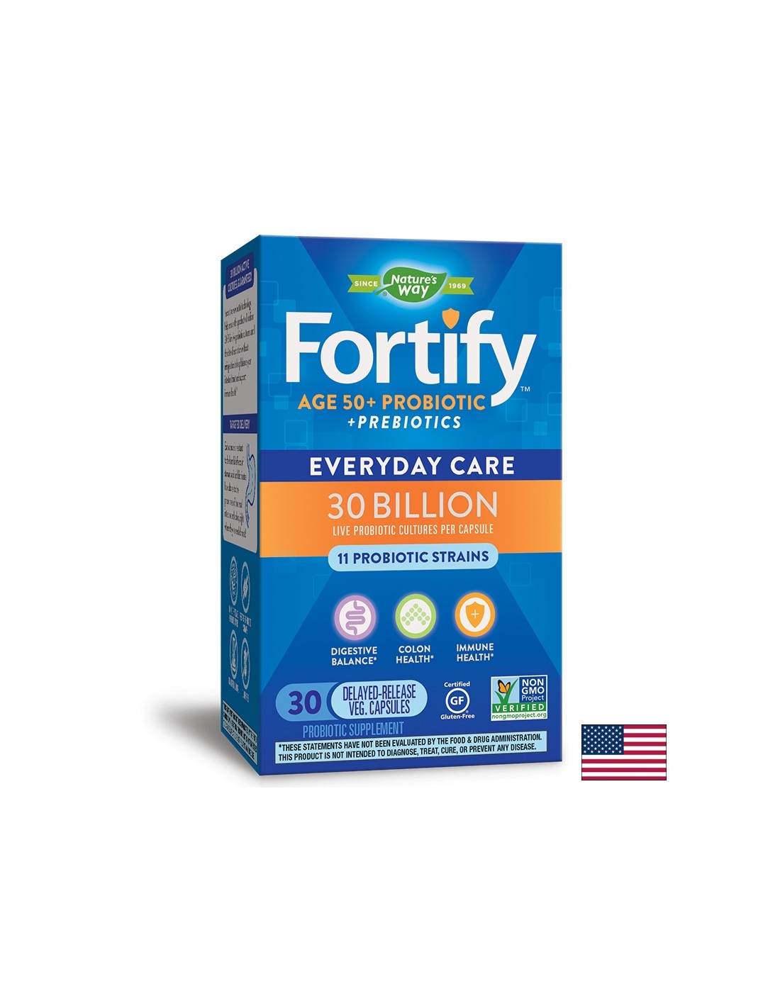 Fortify / Primadophilus на възраст 50+ пробиотик / 30 милиарда - 30 капсули