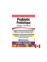 Probiotic 50 Billion - Пробиотик 50 милиарда активни пробиотици, 10 щама, 30 капсули <tc>Webber Naturals</tc>