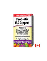 Probiotic IBS Support/ Probiotic IBS 4 щама, 7 милиарда активни пробиотици x 30 капсули <tc>Webber Naturals</tc>