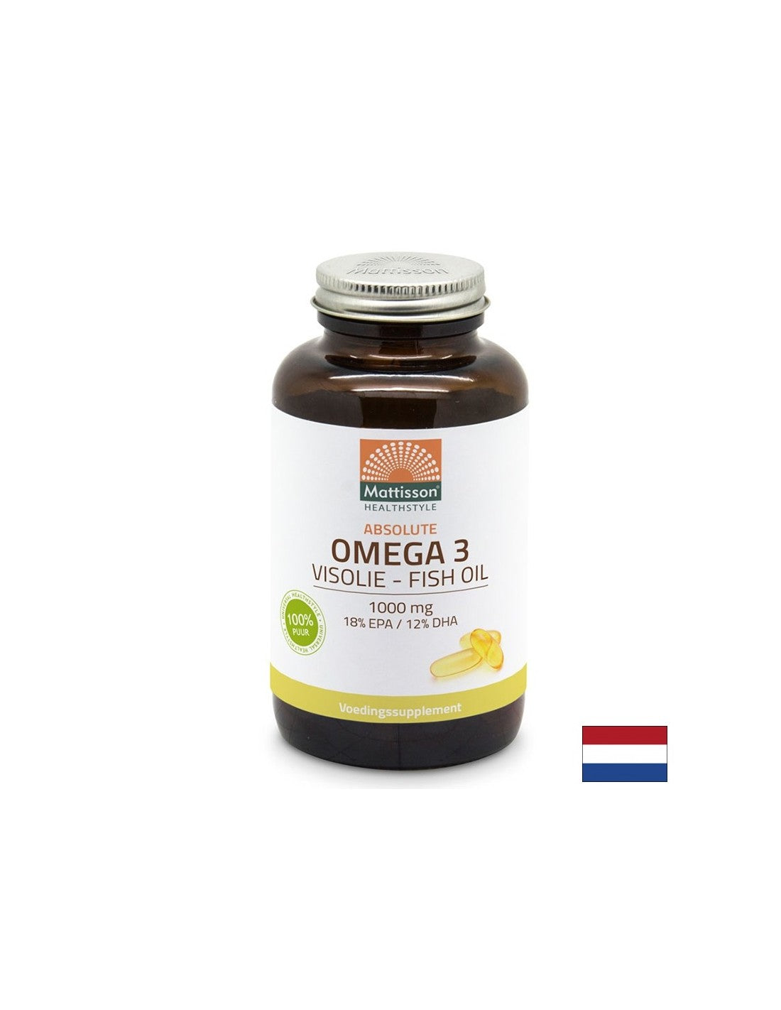 Рибено масло 1000 mg - EPA 180 mg /DHA 120 mg, 120 капсули <tc>Mattisson Healthstyle</tc>