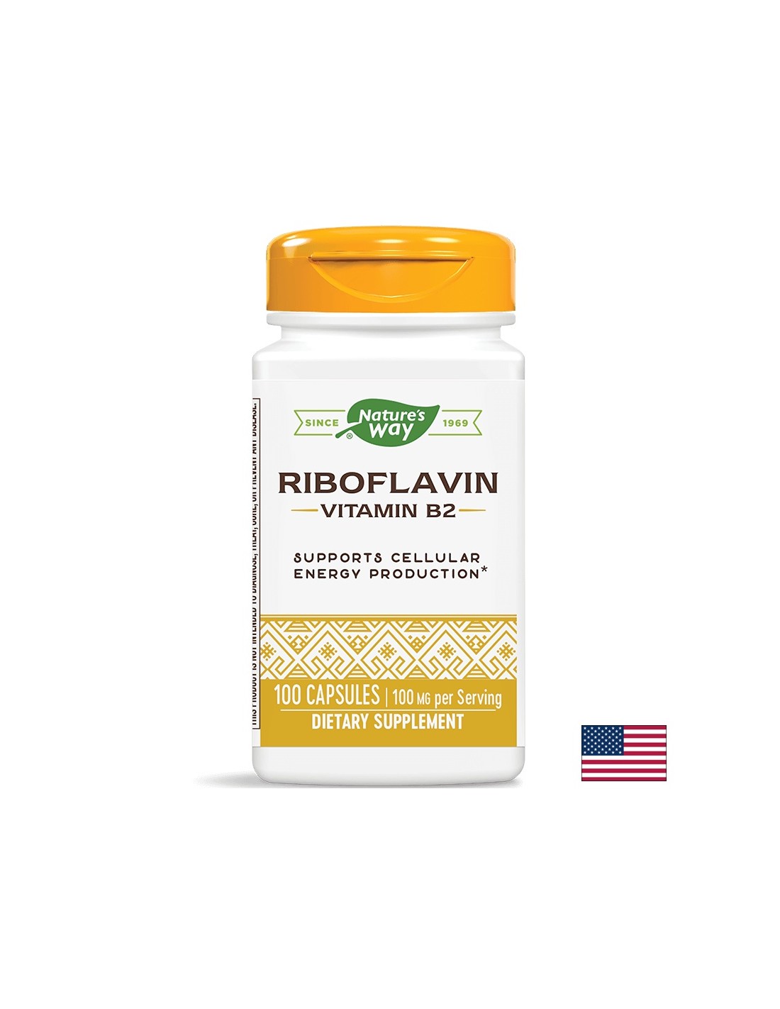 Витамин В2 100 mg (рибофлавин) - 100 капсули