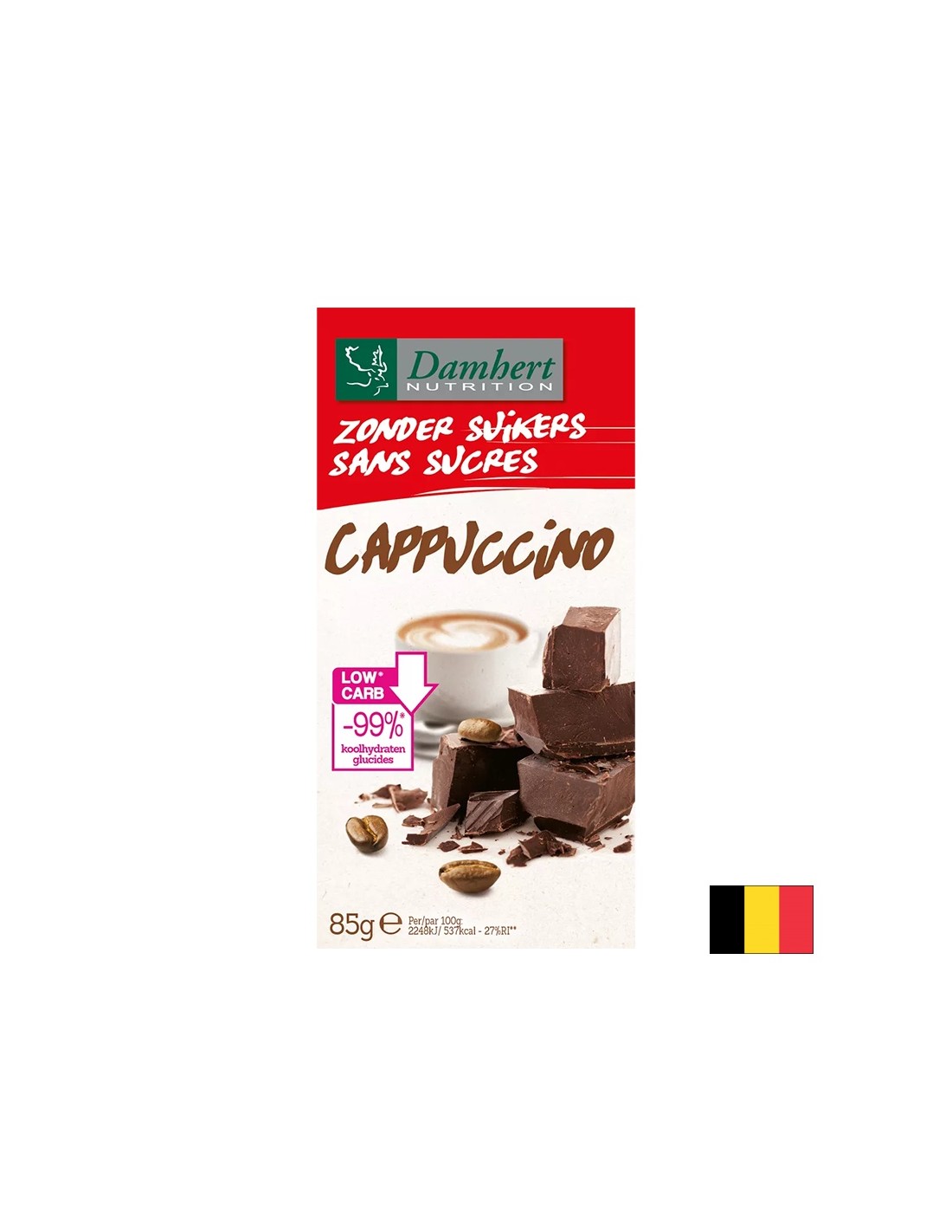 Шоколад с ароматизиран капучино (без захар), 85 g