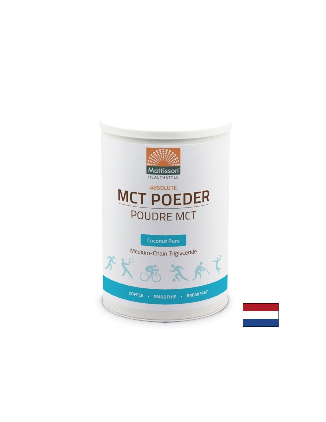 Средноверижни триглицериди на прах - чист кокос, 330g <tc>Mattisson Healthstyle</tc>