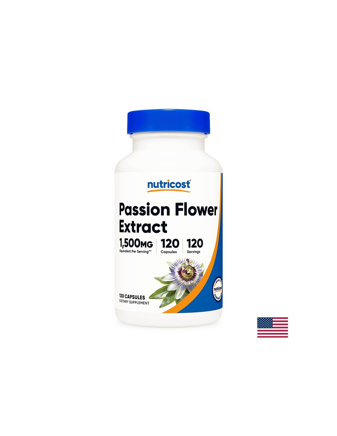 Стрес и напрежение - Пасифлора (Екстракт от пасифлора), 375 mg x 120 капсули <tc>Nutricost</tc>