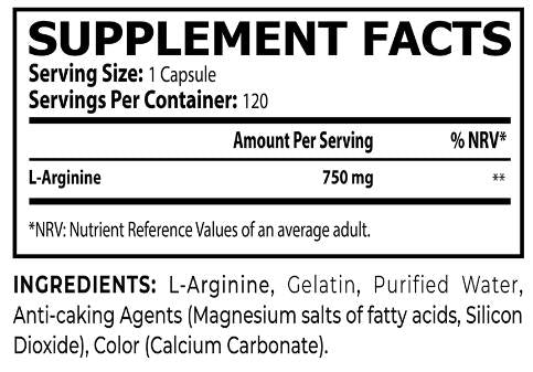 L -аргинин 750 mg - 120 капсули