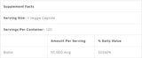 Биотин 10000 MCG - 120 капсули