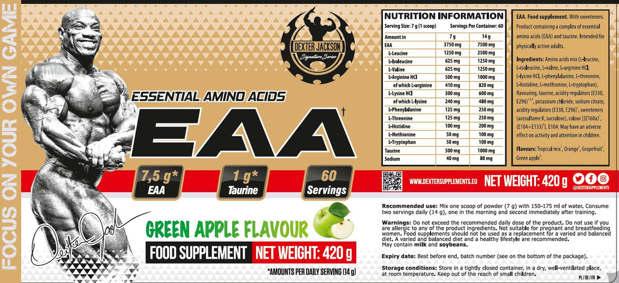 Златна серия | EAA Powder ~ Основни аминокиселини + Таурин - 420 грама