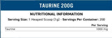 Таурин на прах 1000 mg - 200 грама