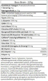 Boss Brain | Ноотроп с Bacopa, Rhodiola & Lion's Mane - 225 грама