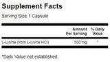 L -Lysine 500 mg - 100 капсули