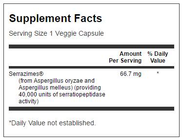 Оптимална потентност Serrazimes 40 000 единици 66,7 mg 60 капсули