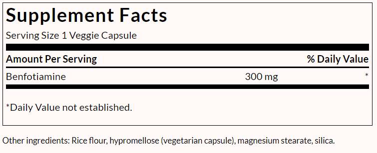 Benfotiamine 300 mg - Максимална якост - 60 капсули