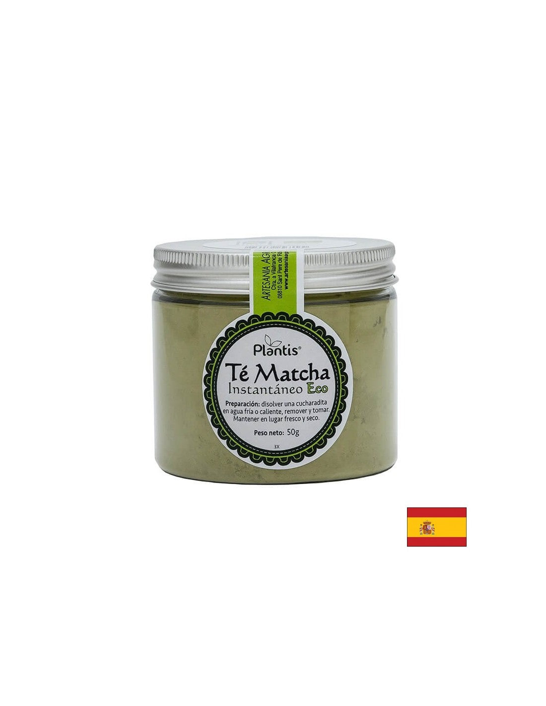 Незабавен органичен чай на мача - метаболизъм и енергия - té matcha instantánao eco plantis®, 50 g прах