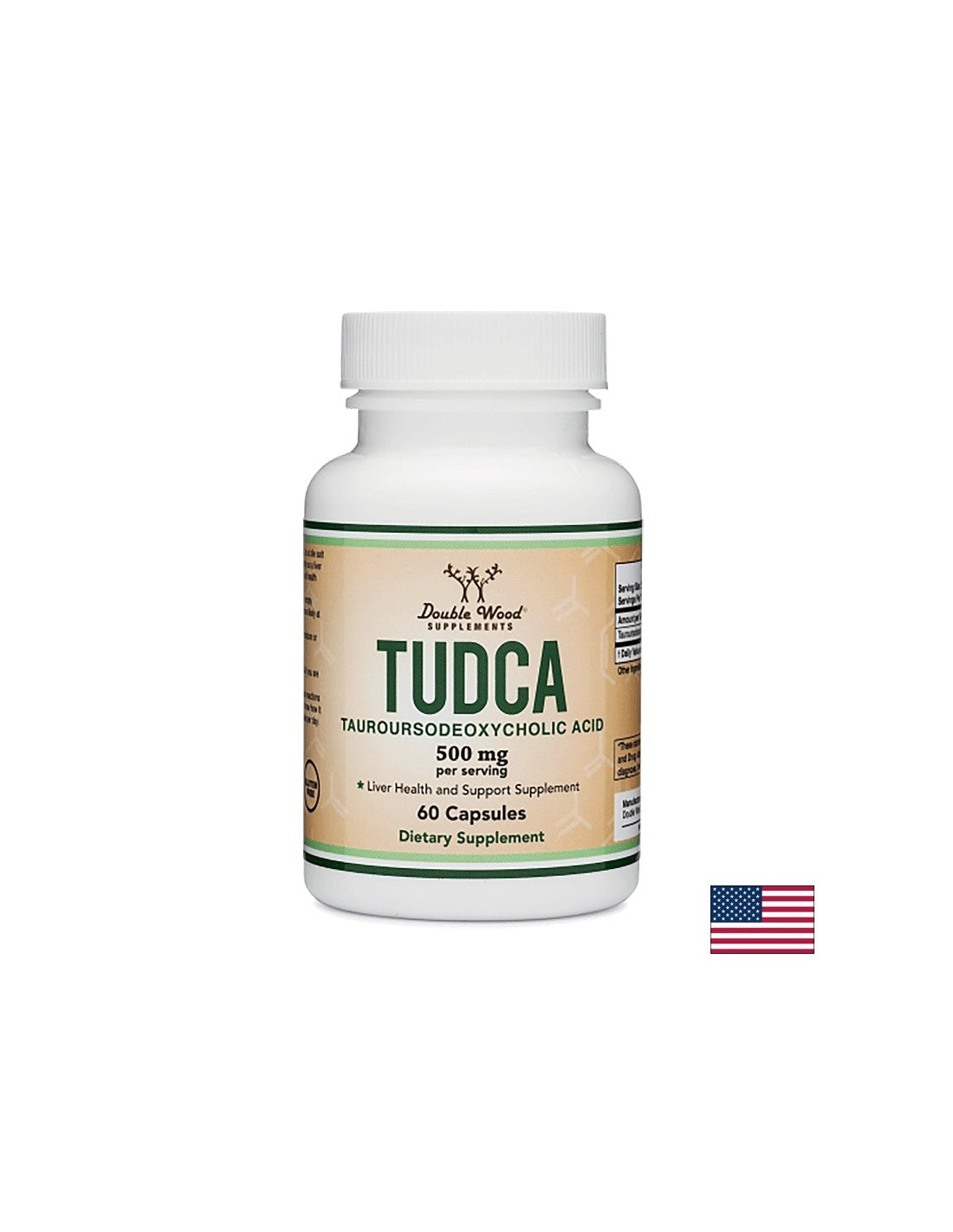 TUDCA (Tauroursodeoxycholic acid), 500 mg, 60 капсули <tc>Double Wood</tc>