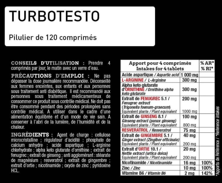 Turbo Testo | Професионалист на Pro серия - 120 таблетки