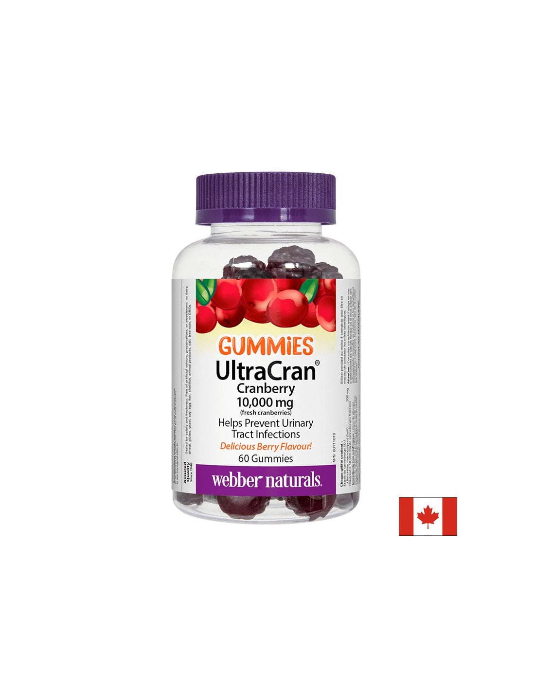 Ultracran cranberry 10000 mg (пресни червени боровинки) - венци на червени боровинки, 60 таблетки от желе