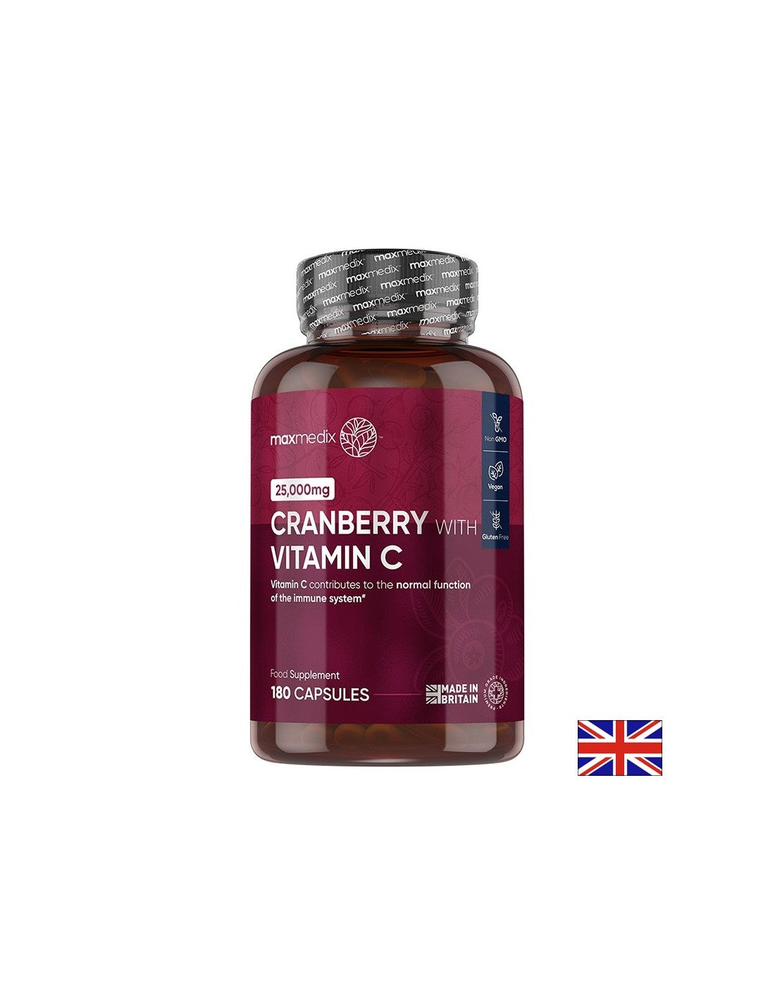 Здравословно урина - червена боровинка 500 mg + витамин С 100 mg, 180 капсули