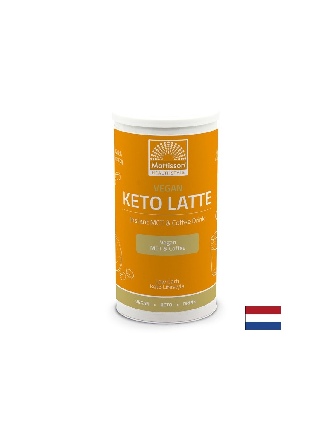 Vegan Keto Latte - Разтворима напитка с кафе и MCT масла, вкус на бадем, 200g <tc>Mattisson Healthstyle</tc>