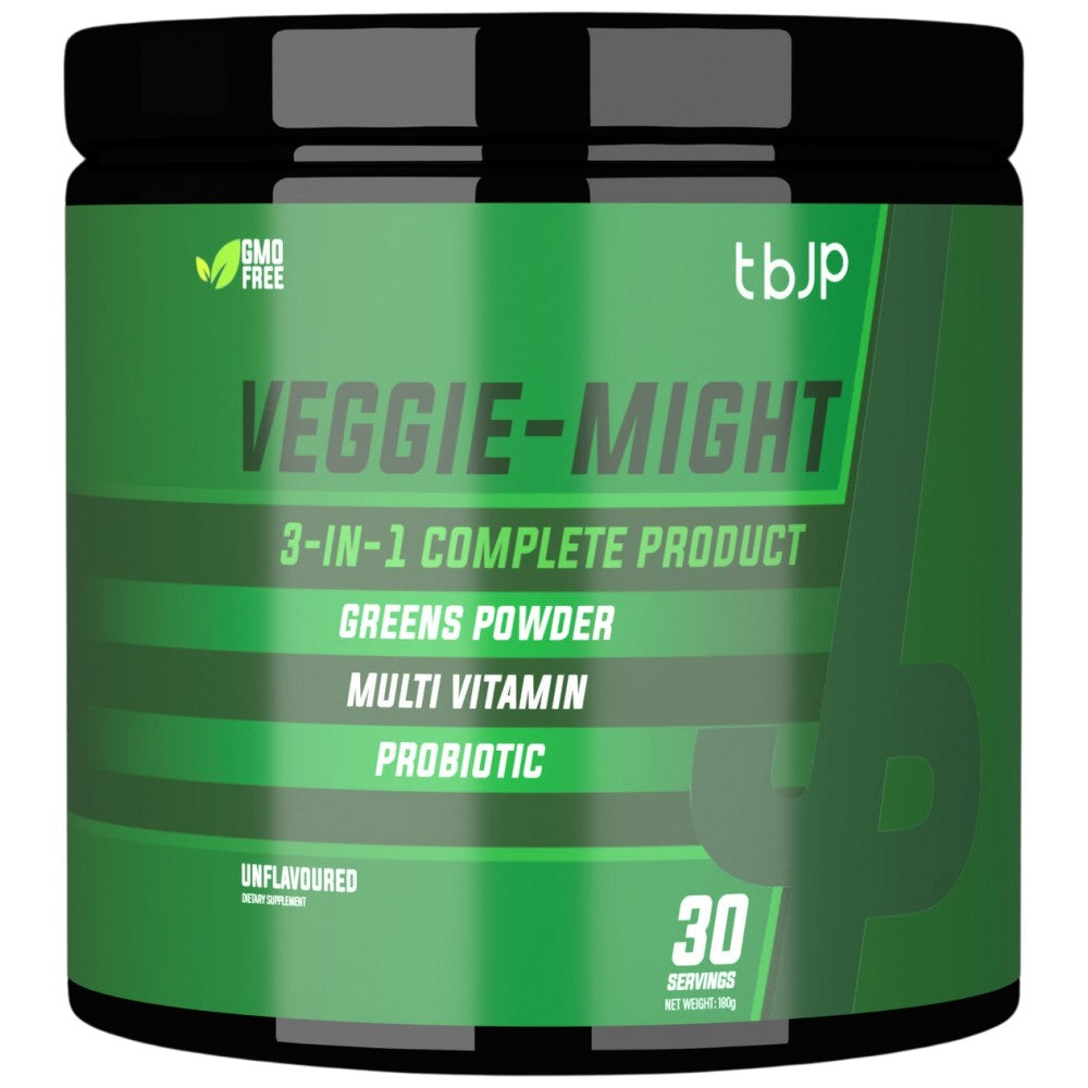Veggie-Might | 3 В 1 пълна формула ~ Зелени и мулти витамини и пробиотици - 180 грама