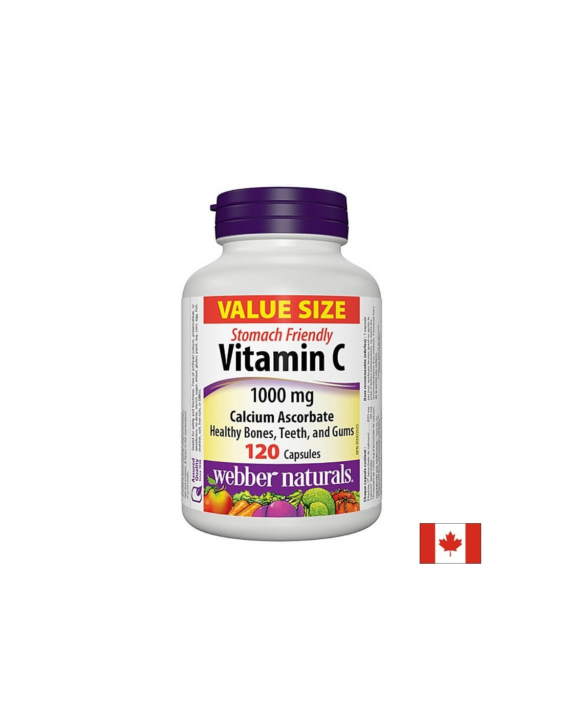 Vitamin C Calcium Ascorbate - Витамин С (калциев аскорбат) 1000 mg, 120 капсули <tc>Webber Naturals</tc>
