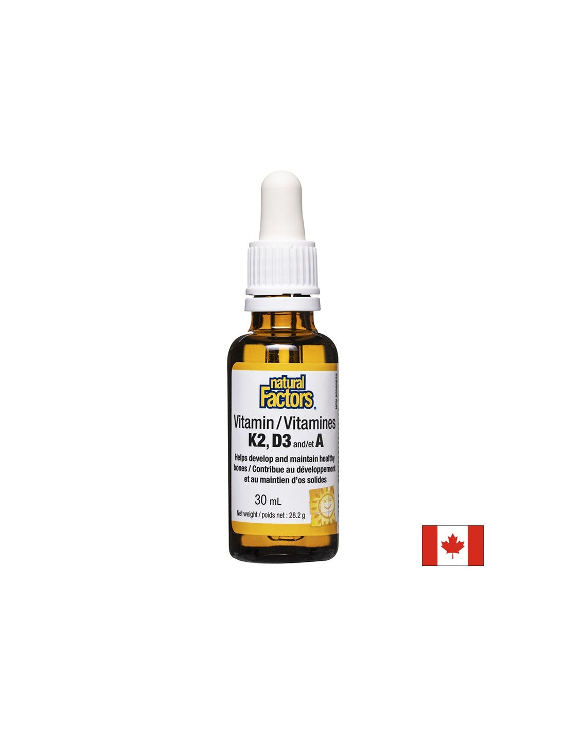 Витамин K2, D3, A (капки) / При остеопороза, 30 ml, 120 дози <tc>Natural Factors</tc>