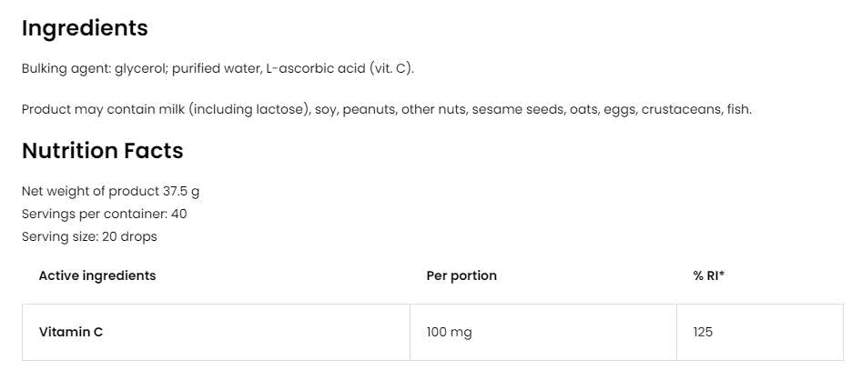 Витамин С / течност капки 30 ml