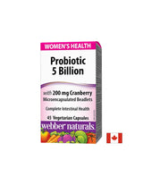 Probiotic Women's Health/ Пробиотик за жени 5 щама, 5 милиарда активни пробиотици + Червена боровинка х 45 капсули <tc>Webber Naturals</tc>