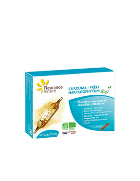 Healthy joints - Turmeric + Devil's claw and Horsetail Organic, 10 drinking ampoules Fleurance Nature - Nutra Best Europe